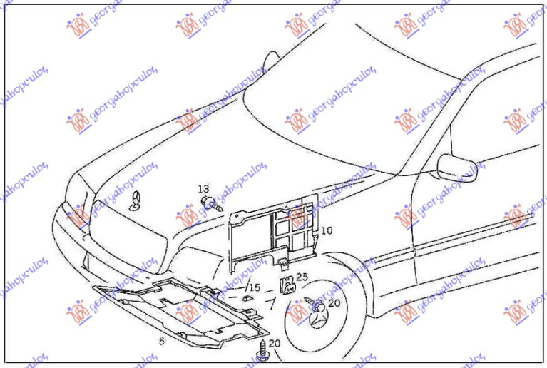 Mbrojtje/kapak nën motor (anësorë)