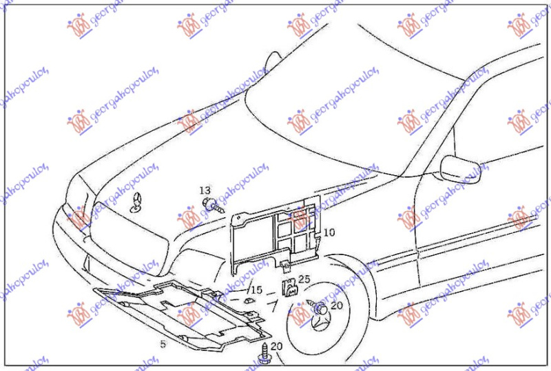 Mbrojtje/kapak nën motor (anësorë)
