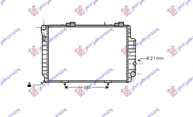 Radiator për motor 2.0-2.2CDi (me kondicioner) (61,5x42) (MAHLE BEHR PREMIUM LINE)