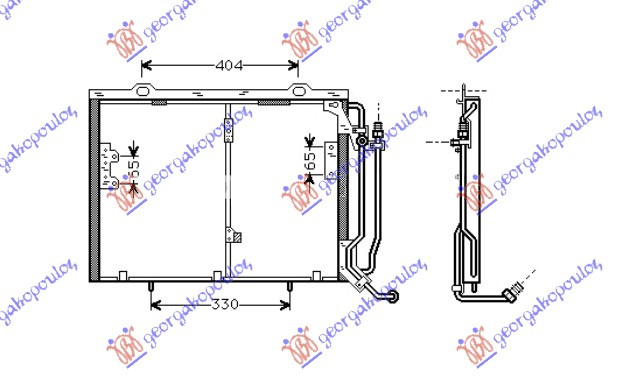 Radiator i kondicionerit 2.3-2.4i16/18V-2.5TDI 54.5x41