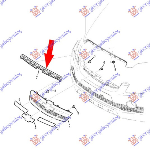 Maskë pvc/grilë (pjesa e sipërme)