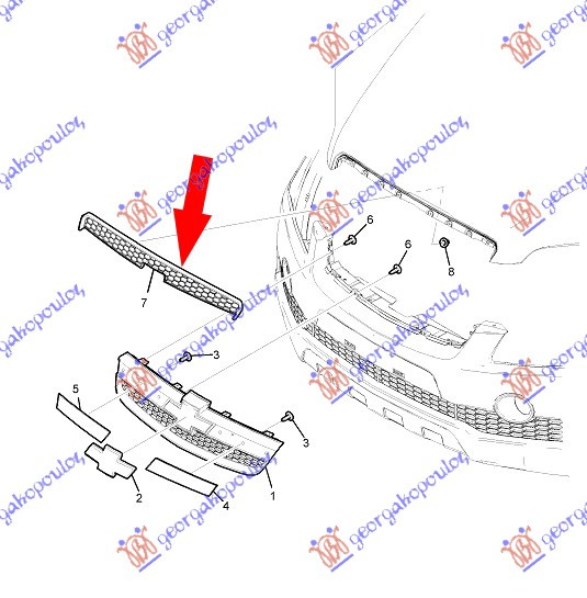 Maskë pvc/grilë (pjesa e sipërme)
