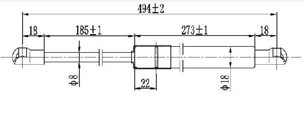 Amortizues (një) për derën e bagazhit (493L-590N)