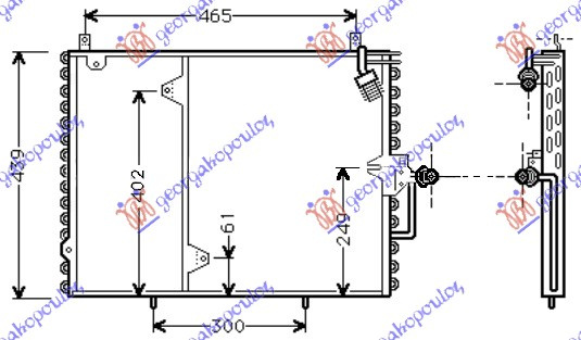 Radiator i kondicionerit 2.0-2.2i-16V (54x39.8)