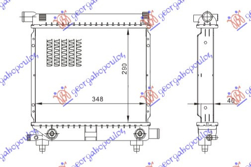 Radiator për motor 1.8-2.0-2.3benzinë (marsh manual/automatik) pa kondicioner (29x35) (MAHLE BEHR PREMIUM LINE)