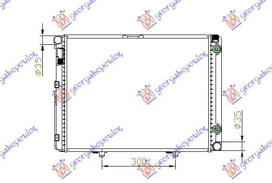 Radiator për motor 1.8-2.0-2.3benzinë (marsh manual/automatik) (me kondicioner) (57.5x45)