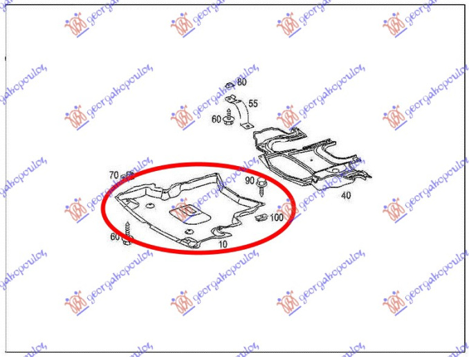 Mbrojtje/kapak nën motor plastik