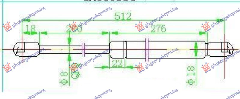 Amortizues (një) për derën e bagazhit karavan (512L-470N)