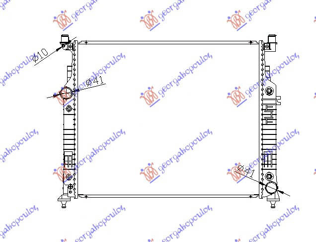 Radiator për motor (të gjitha modelet) (marsh manual/automatik) (me/pa kondicioner) (63.5x53)
