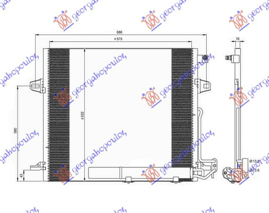 Radiator i kondicionerit (58.7x52.8x18) (аutomatik)