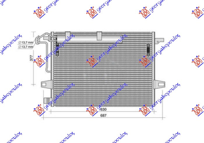 Radiator i kondicionerit 4.0 (420 - 450 CDI) dizel (587x640x16)