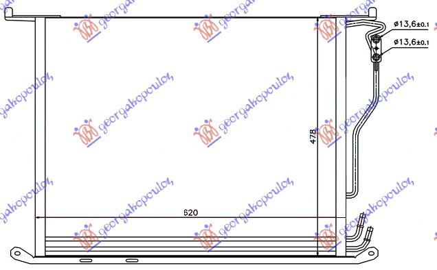 Radiator i kondicionerit benzinë/dizel (58x48x16)