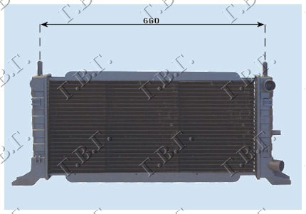 Radiator për motor 1,1-1,3 88-90 (60,3x29,8)