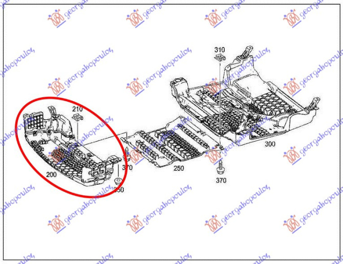 Mbrojtje/kapak nën motor plastik (pjesa e përparme)