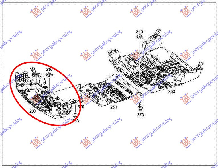 Mbrojtje/kapak nën motor plastik (pjesa e përparme)