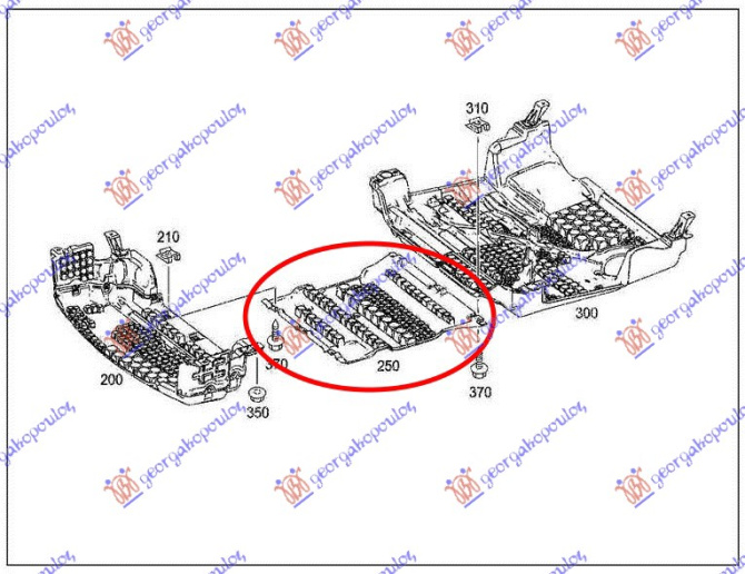 Mbrojtje/kapak nën motor plastik (pjesa e pasme)