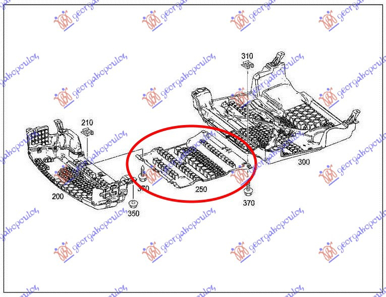 Mbrojtje/kapak nën motor plastik (pjesa e pasme)