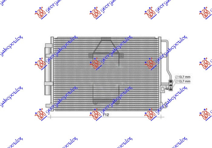 Radiator i kondicionerit 2.2-3.0 CDI dizel (marsh autoamtik) (715x445x16)