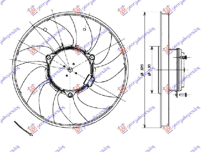 Ventilator komplet për kondicioner 2,0-2,1-2,5-3,0TDi