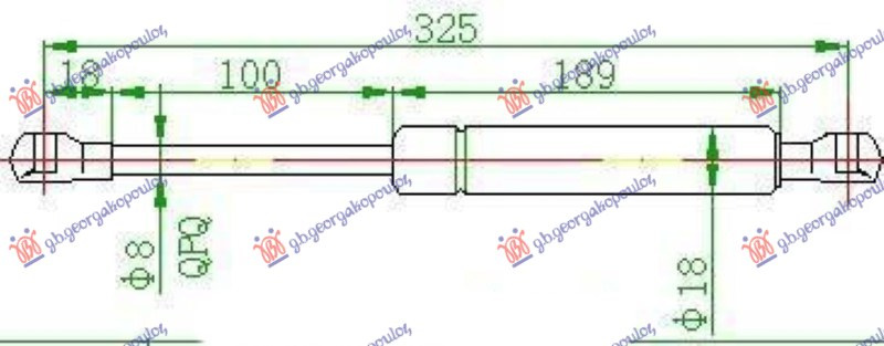 Amortizues (një) për derën e bagazhit (324L-350N)