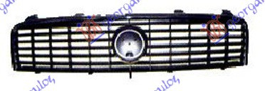 Maskë pvc/grilë me ngjyrë të zezë me kornizë krom