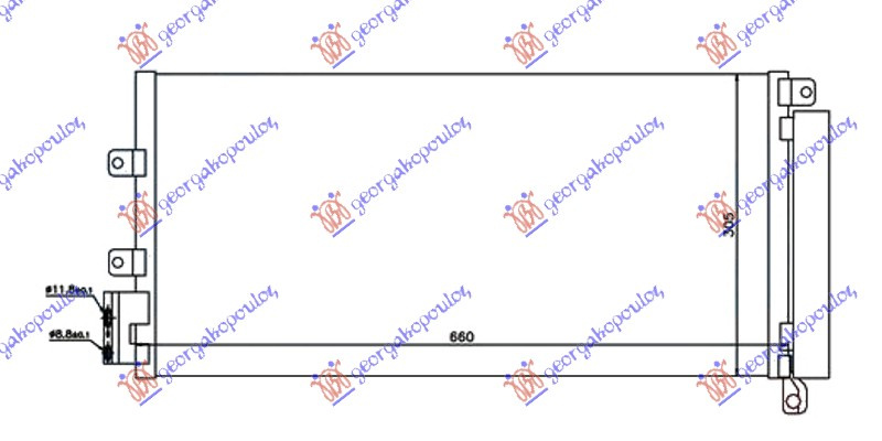 Radiator i kondicionerit 1,4i TURBO 1,3-1,6JTD (63x30)