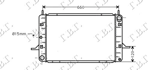 Radiator për motor 1,6-1,8cc (60x37) CVH