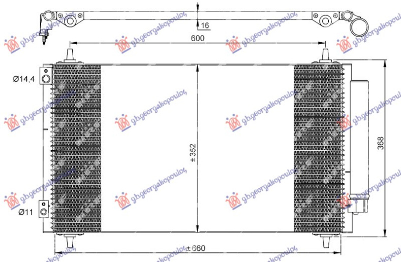 Radiator i kondicionerit 2.2 HDi dizel (708x348x16)