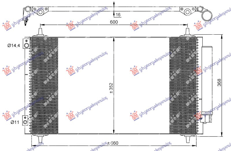 Radiator i kondicionerit 2.2 HDi dizel (708x348x16)