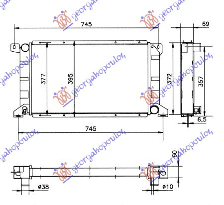 Radiator për motor 2,5 TD (60x33,5)