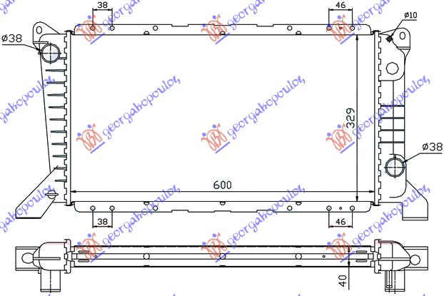 Radiator për motor 2,5 D pa kondicioner (60x33)