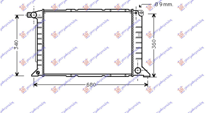Radiator për motor 2.5 TDI (me/pa kondicioner) (53.8x35.9)