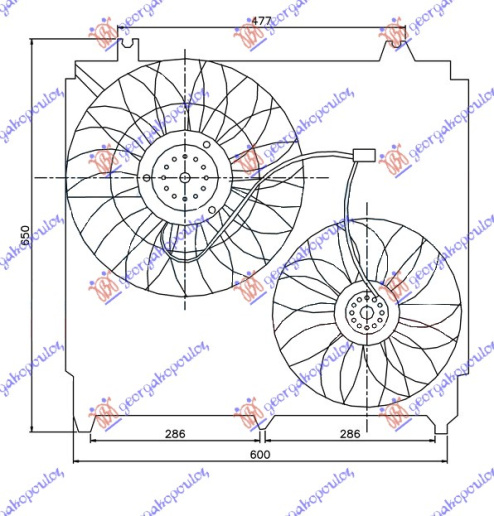Ventilator komplet (dopio) benzinë/dizel (T.HALLA)