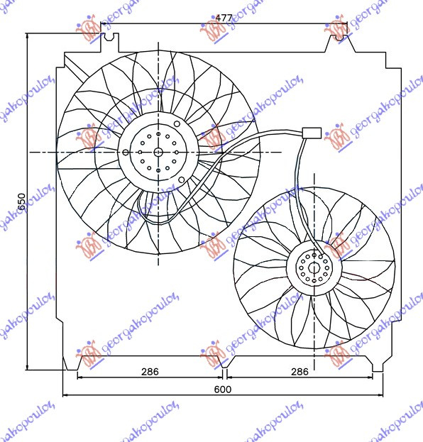 Ventilator komplet (dopio) benzinë/dizel (T.HALLA)