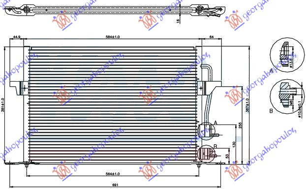Radiator i kondicionerit benzinë/dizel (54x38.2)