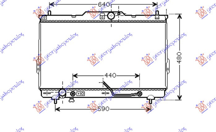 Radiator për motor 2.0 CRDI (me/pa kondicioner) (marsh manual/automatik) (72.6x39.2) tubë 8MM