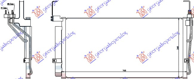 Radiator i kondicionerit gas/benzinë (63x34.5x20)