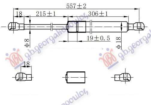 Amortizues (një) për derën e bagazhit (557L-525N)
