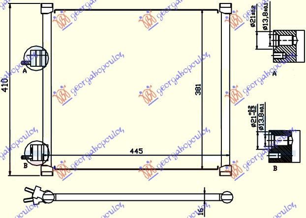 Radiator i kondicionerit benzinë (40x38)