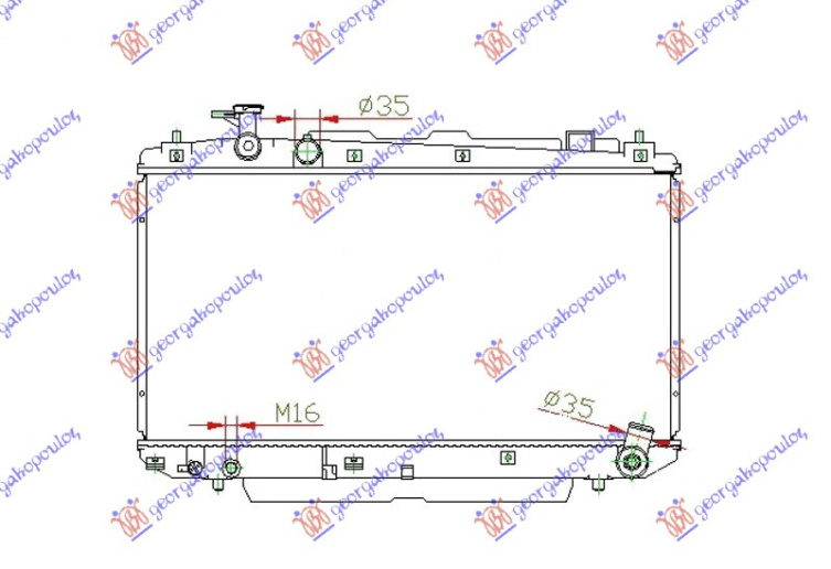 Radiator për motor 1.8-2.0I 16V VVTI (me/pa kondicioner) (37.5x73.8) (KOYO)