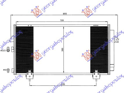 Radiator i kondicionerit për të gjithë modelet benzinë/dizel (730x400x16)