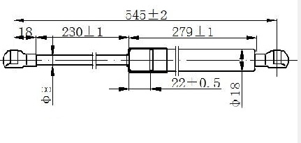 Amortizues (një) për derën e bagazhit (544L-530N)