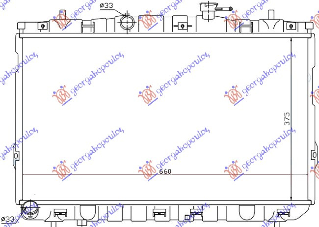 Radiator për motor 1.6i 16V (me/pa kondicioner) (37.5x67x15) ΜΑΝ