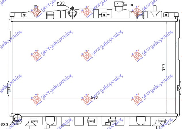 Radiator për motor 1.6i 16V (me/pa kondicioner) (37.5x67x15) ΜΑΝ