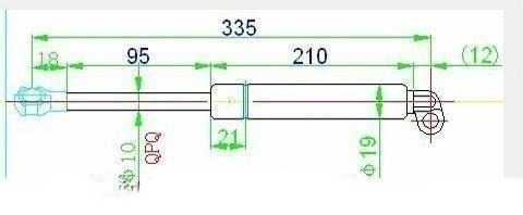 Amortizues (një) për derën e bagazhit (335L-520N)
