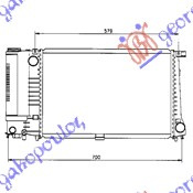 Radiator për motor 2.0/2.5 benzinë 6 cilindra (52x33x32)