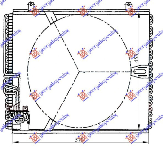 Radiator i kondicionerit benzinë - dizel (57x45.3x3,0)