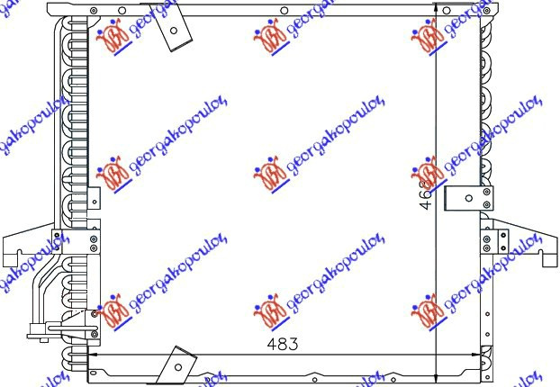 Radiator i kondicionerit benzinë 2,5TD (47x43,2x25) 97-04
