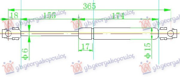 Amortizues (një) për kofano (365L-320N)