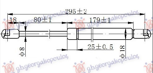 Amortizues (një) për derën e bagazhit (295L-480N)